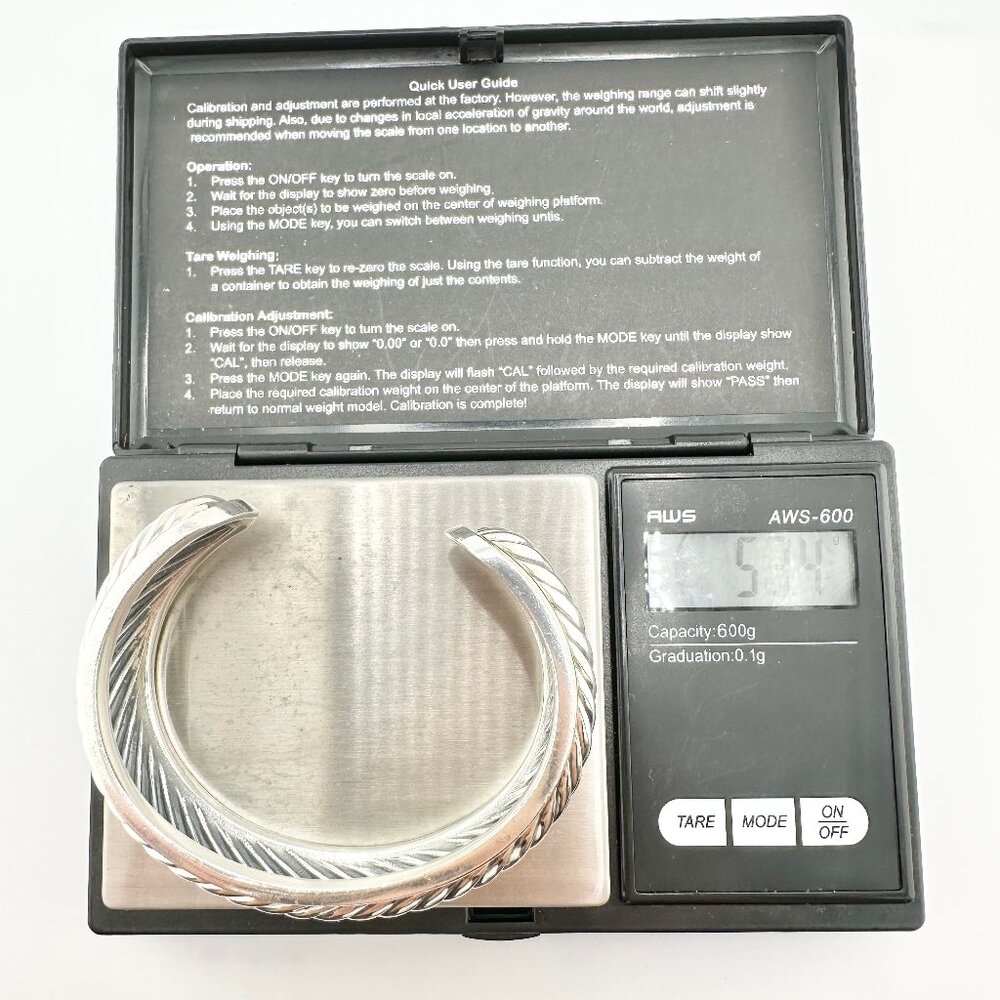 David Yurman Sculpted Two-Tone Cuff w/ Sterling Silver & 18K Gold - Medium - Picture 16 of 16